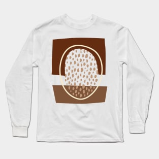 Warm Toned Dots Boho Abstract Shapes  Design Long Sleeve T-Shirt